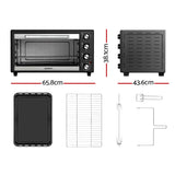 Devanti 60L Convection Oven Electric Fryer Ovens 2000W