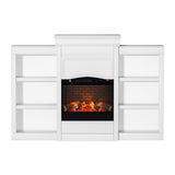 Devanti 2000W Electric Fireplace Fire Heater White