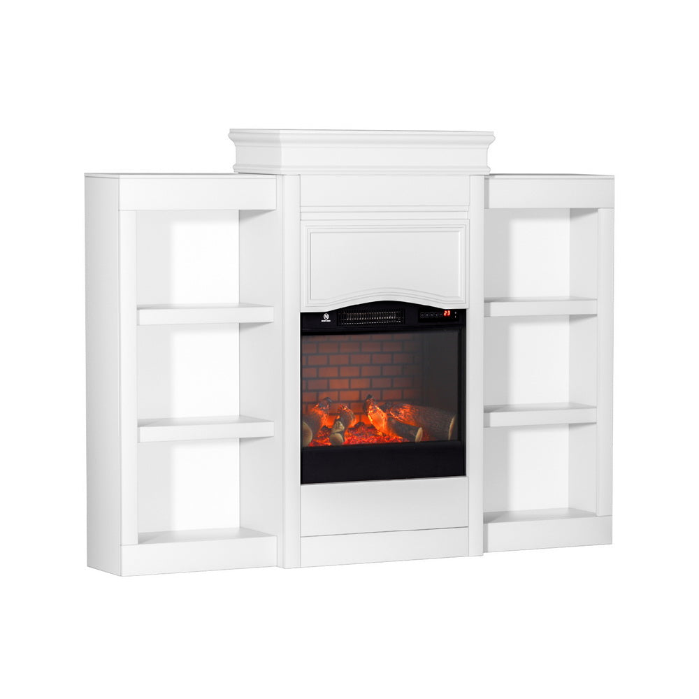 Devanti 2000W Electric Fireplace Fire Heater White