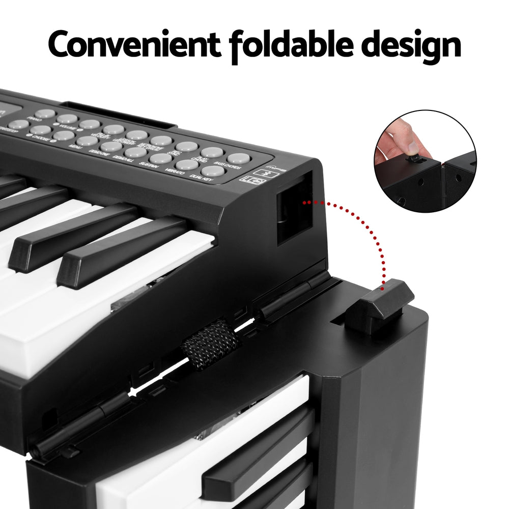 Portable 61-Key Digital Piano Keyboard with Bluetooth and Accessories