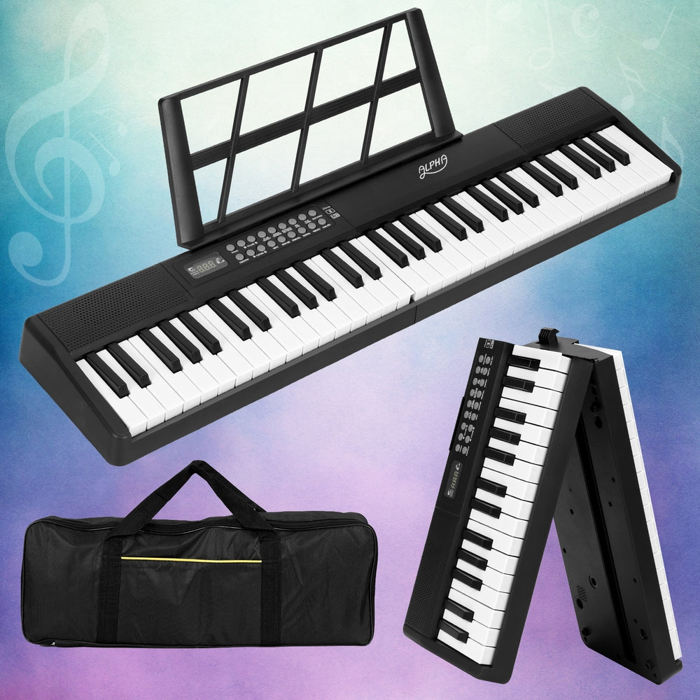 Portable 61-Key Digital Piano Keyboard with Bluetooth and Accessories