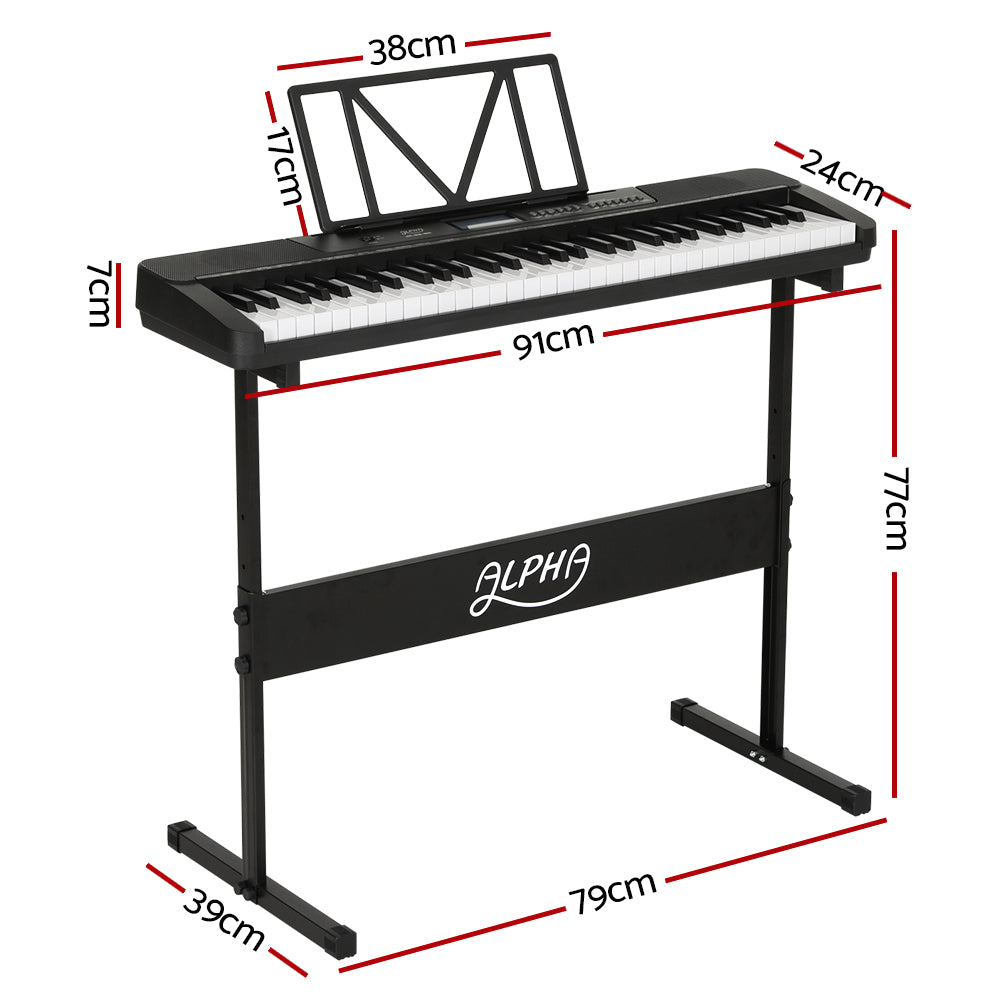 61-Key Touch Sensitive Digital Piano Keyboard with Stand and Recording Features