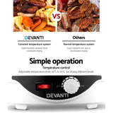 Devanti 5-Tray Food Dehydrator for Fruits, Vegetables, and Jerky - White