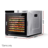 Devanti 10 Trays Food Dehydrator Stainless Steel Tray