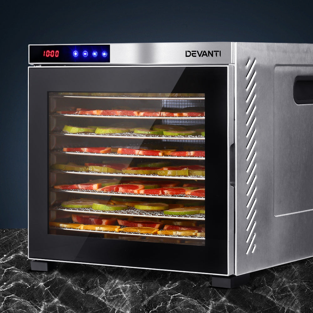 Devanti 10 Trays Food Dehydrator Stainless Steel Tray