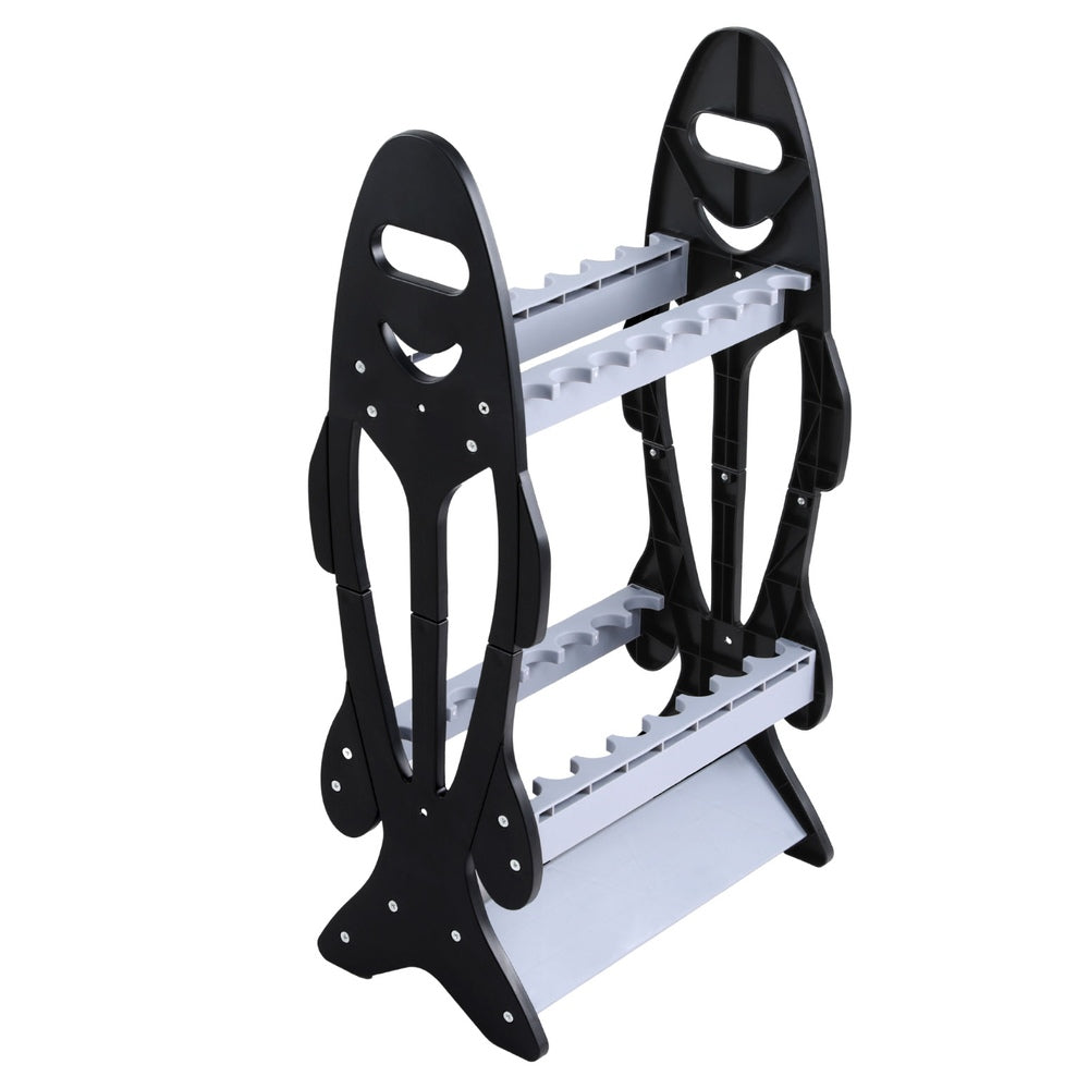 Seamanship Dual-Sided Fishing Rod Storage Rack - 16 Pole Organizer for Garage and Outdoor Use