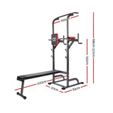 Everfit Weight Bench Chin Up Bar Bench Press Home Gym 380kg Capacity - Front View