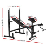 Everfit Weight Bench 10 in 1 Bench Press Home Gym Station 330kg Capacity - Front View