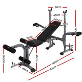 Everfit Weight Bench 8 in 1 Bench Press Adjustable Home Gym Station 200kg - Front View