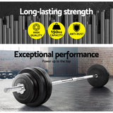 Everfit 168CM 5.5FT Barbell Bar Fitness Weight Plates Dumbbells Row - 45-Degree Angle