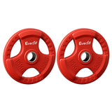 Everfit Weight Plates Standard 15kgx2 Dumbbell Barbell Plate Weight Lifting Home Gym Red - Side View