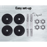 Everfit 10kg Dumbbell Set Weight Plates Dumbbells Lifting Bench - Rear View