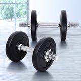 Everfit 10kg Dumbbell Set Weight Plates Dumbbells Lifting Bench - Low Angle