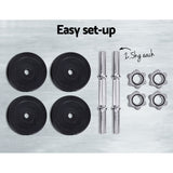 Everfit 15kg Dumbbell Set Weight Plates Dumbbells Lifting Bench - Rear View