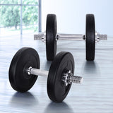 Everfit 15kg Dumbbell Set Weight Plates Dumbbells Lifting Bench - Low Angle