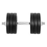 Everfit 35kg Dumbbell Set Weight Plates Dumbbells Lifting Bench - Side View