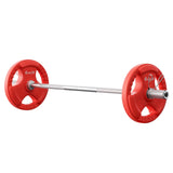 Everfit Barbells Set 36kg 120cm Dumbbell Barbell Plate Weight Lifting Home Gym Red Lifting - Side View