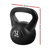 Everfit 12kg Kettlebell Set Weight Lifting Bench Dumbbells Kettle Bell Gym Home