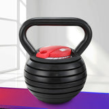 Everfit 18kg Adjustable Kettlebell Set Portable Kettle Bell Weight Dumbbells 10lbs 40lbs - Close-Up Angle