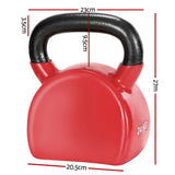 Everfit 24kg Kettlebell Set Weightlifting Bench Dumbbells Kettle Bell Gym Home - Front View