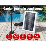 Gardeon Solar Pond Pump Submersible Water Fountain with Battery LED Lights 4.4FT