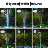 Gardeon Solar-Powered Floating Fountain with LED Lights for Ponds and Gardens