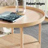 Artiss Coffee Table Side Table Round 70CM - 45-Degree Angle