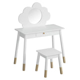 Keezi Kids Dressing Table Chair Set Vanity Makeup Wooden Leg Mirror Drawer