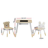 Keezi 3-Piece Creative Kids Table and Chair Set with Chalkboard and Hidden Storage