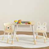 Keezi 3-Piece Creative Kids Table and Chair Set with Chalkboard and Hidden Storage