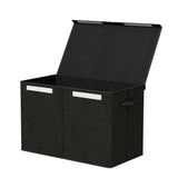 Keezi Extra-Large Linen Toy Storage Chest with Collapsible Design and Convenient Handles