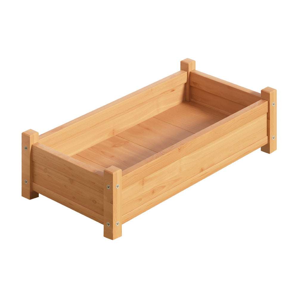 Elevated Wooden Planter Box for Gardening - Green Fingers 65x33x16cm