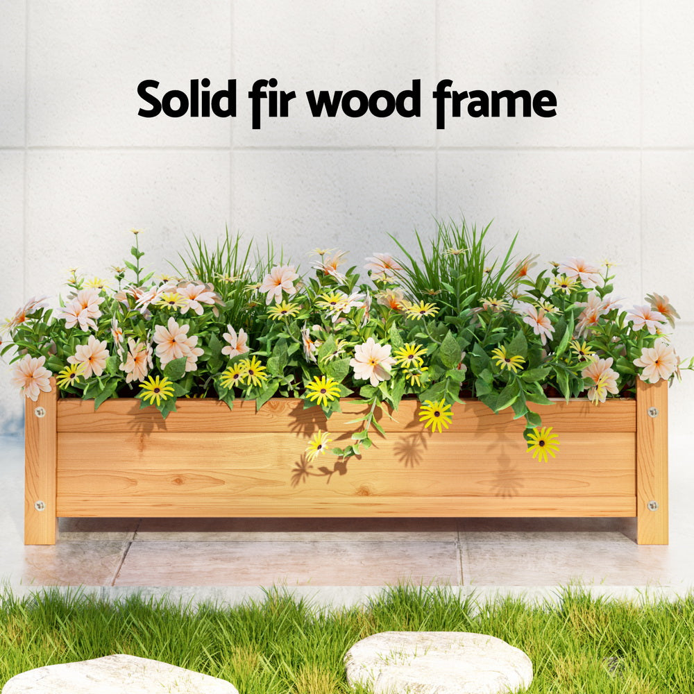 Elevated Wooden Planter Box for Gardening - Green Fingers 65x33x16cm