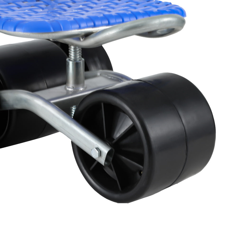 Gardeon Adjustable Garden Stool with Wheels - Foldable Blue Seat