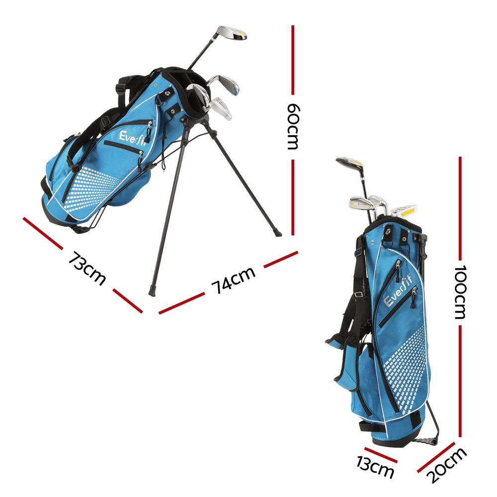 Everfit Junior Golf Club Set with Stand Bag - Right-Handed Wedges and Iron Clubs