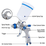 Giantz HVLP Gravity Feed Air Spray Gun with Multiple Nozzles