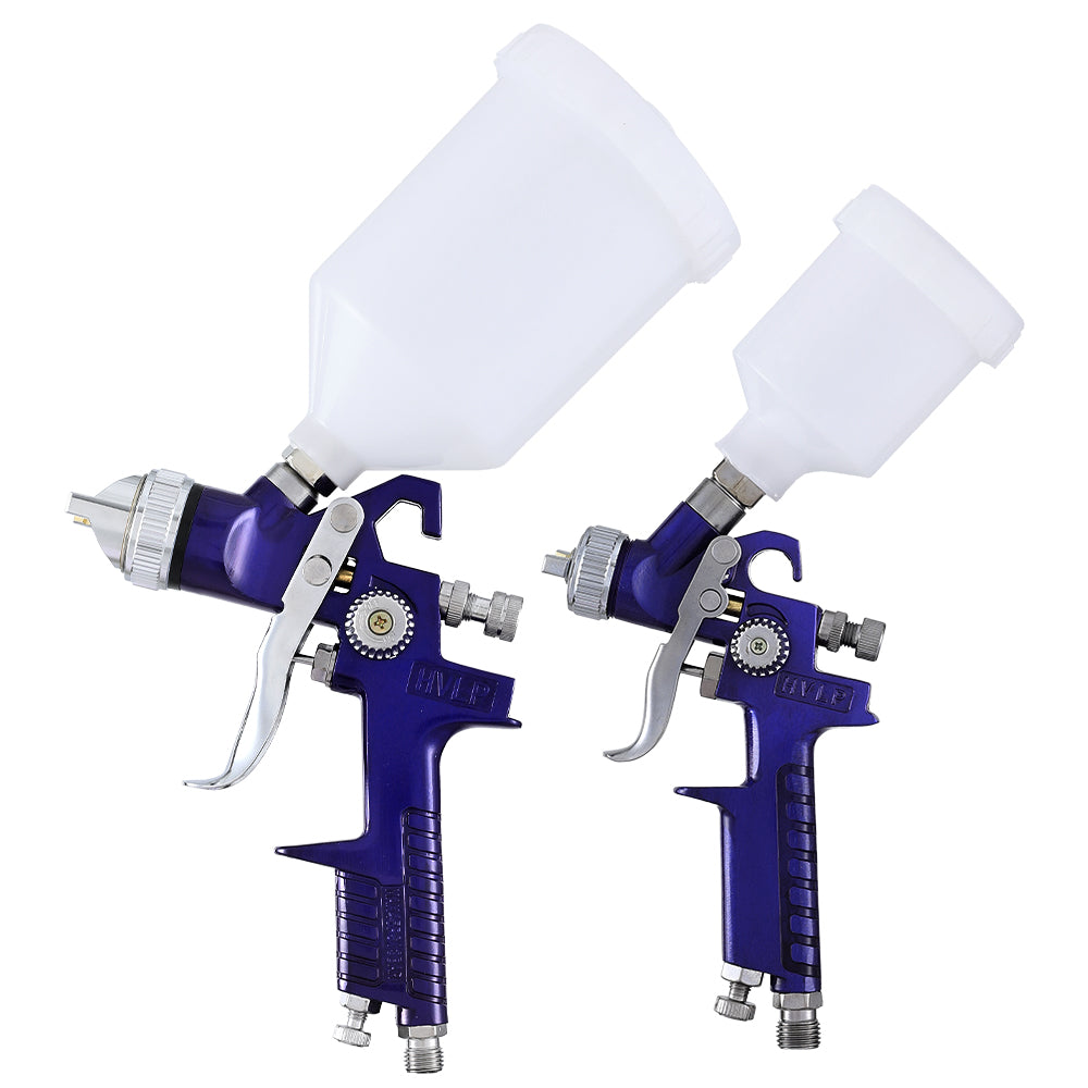 Giantz Dual Nozzle HVLP Air Spray Gun with Gravity Feed System and Accessories