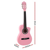 34-Inch Pink Classical Guitar for Beginners - Perfect Wooden Body Nylon String Gift for Kids