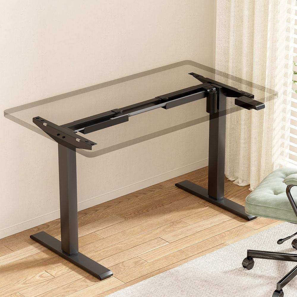 Artiss Electric Standing Desk Frame Only Height Adjustable 70KG Load Black