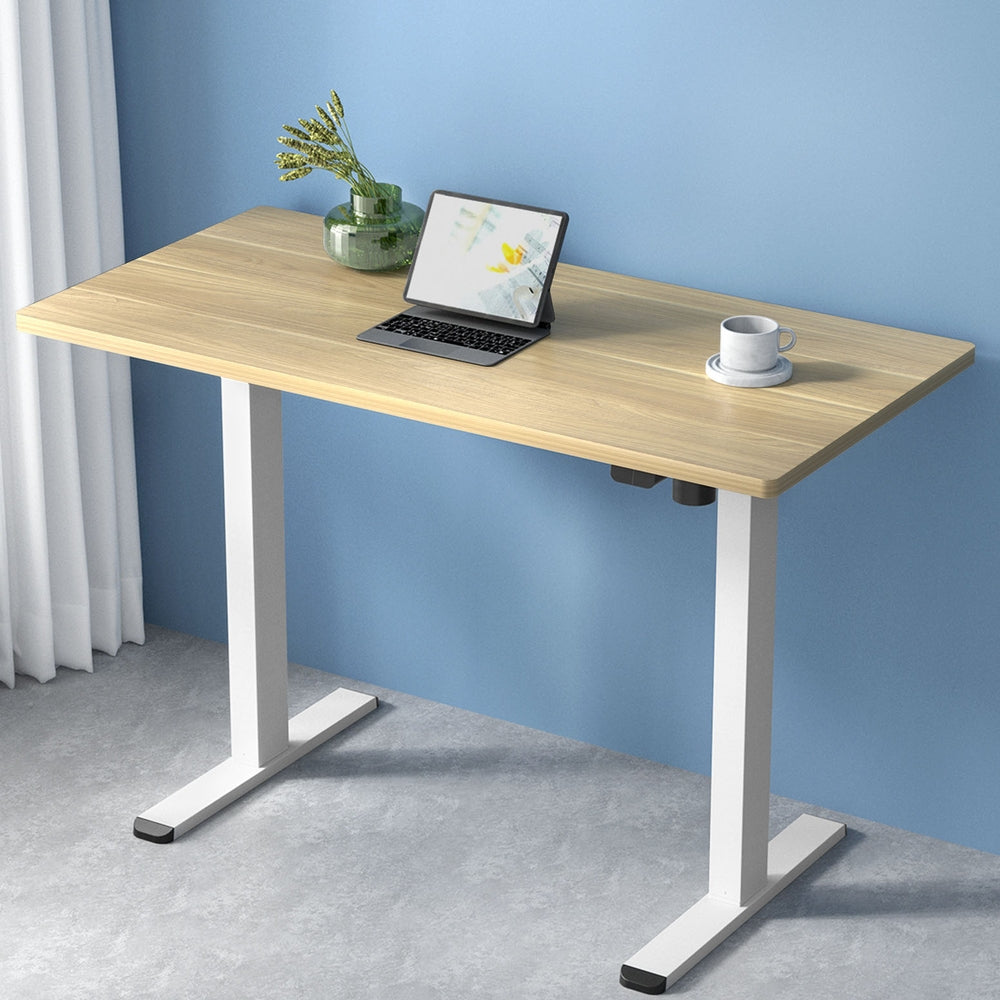 Artiss Standing Desk Motorised Sit Stand Desks White Oak 120CM