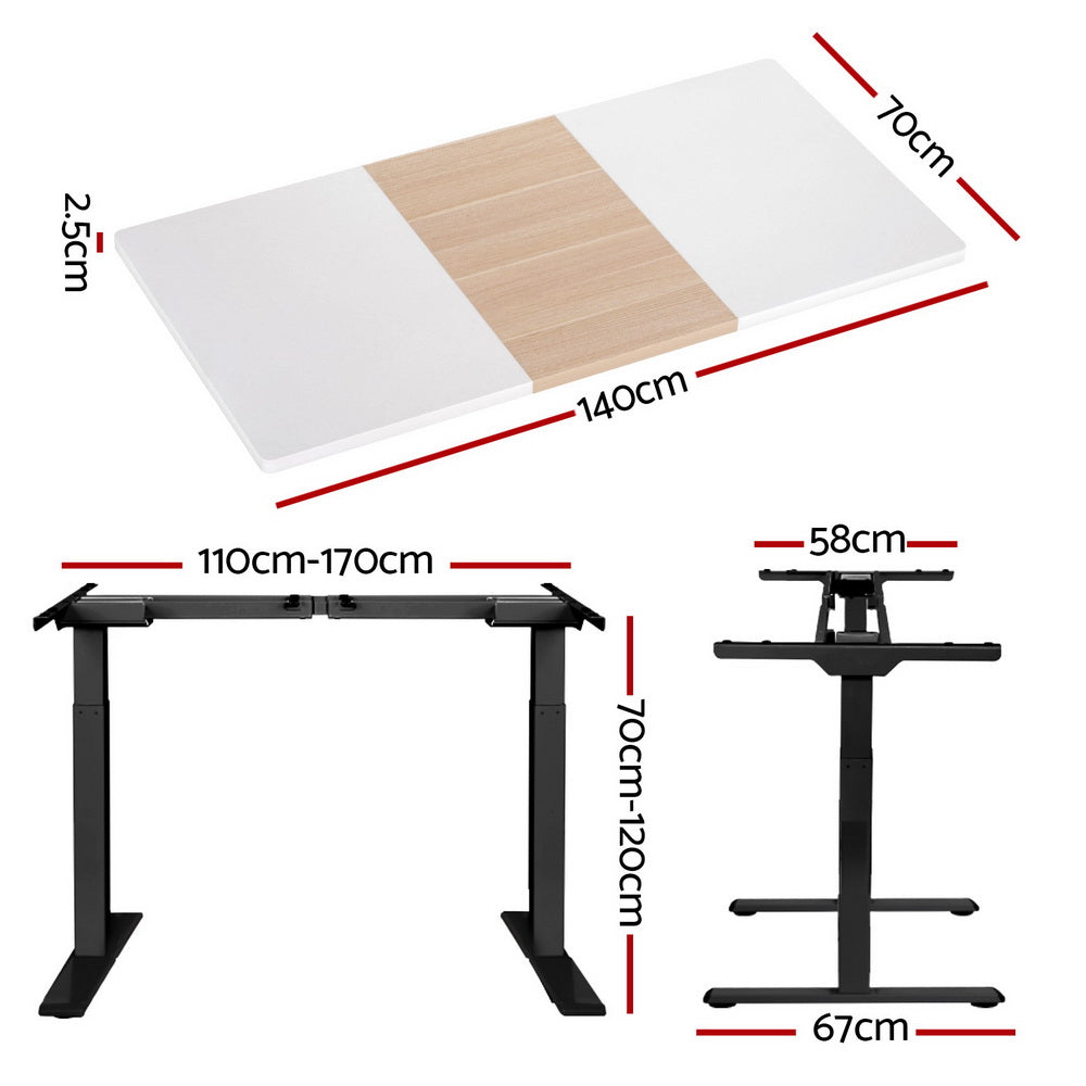 Artiss Standing Desk Motorised Electric Dual Motor 140cm