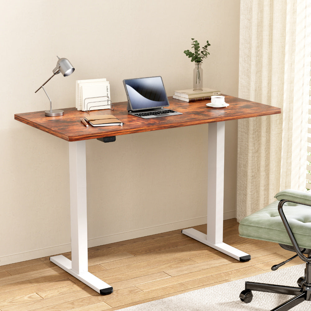 Artiss Standing Desk Motorised Dual Motor 140CM Rustic Brwon