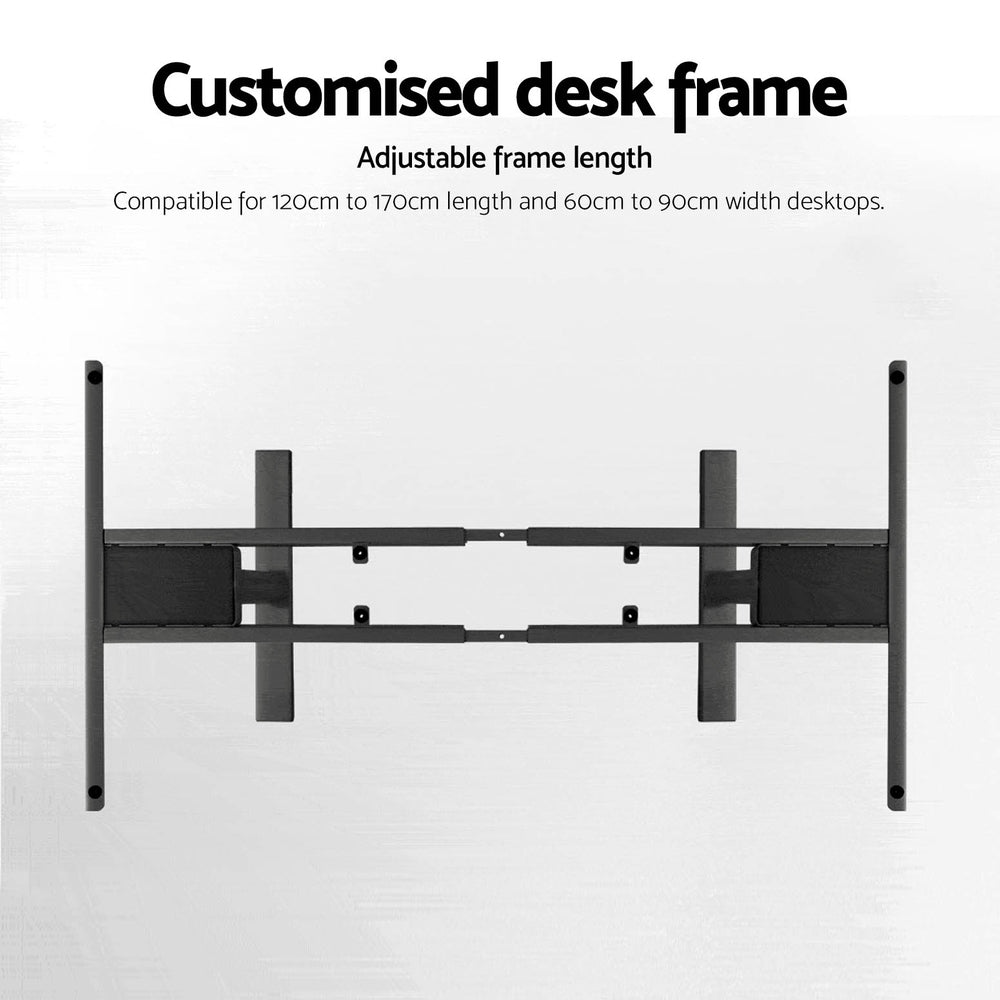 Artiss Standing Desk Frame Only Dual Motor Motorised Adjustable 125KG Load Black