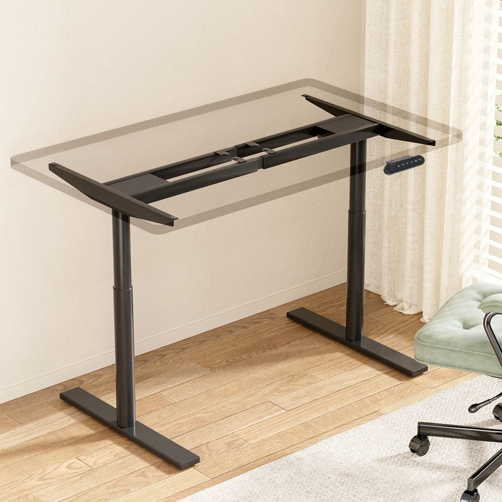 Artiss Standing Desk Frame Only Dual Motor Motorised Adjustable 125KG Load Black