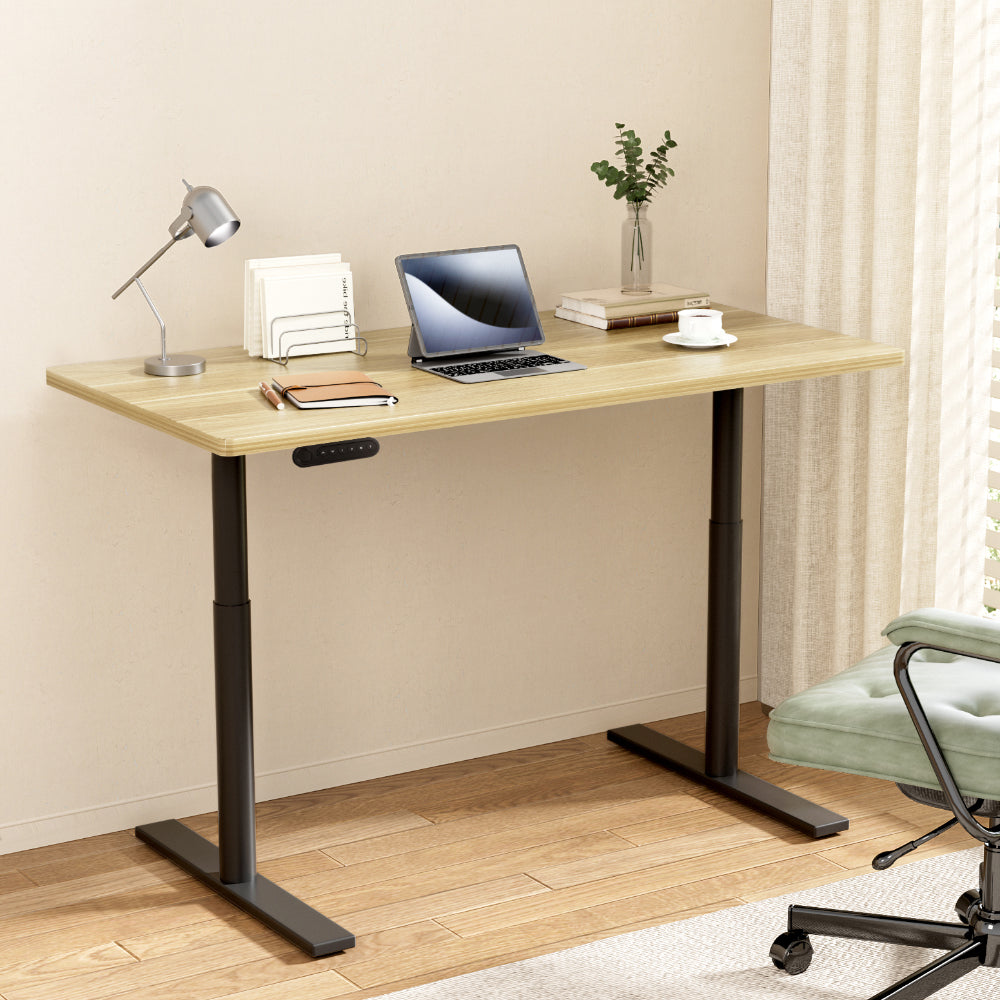 Artiss Standing Desk Motorised Electric Dual Motor White Oak 120CM