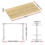 Artiss Standing Desk Motorised Electric Dual Motor 140CM White Oak