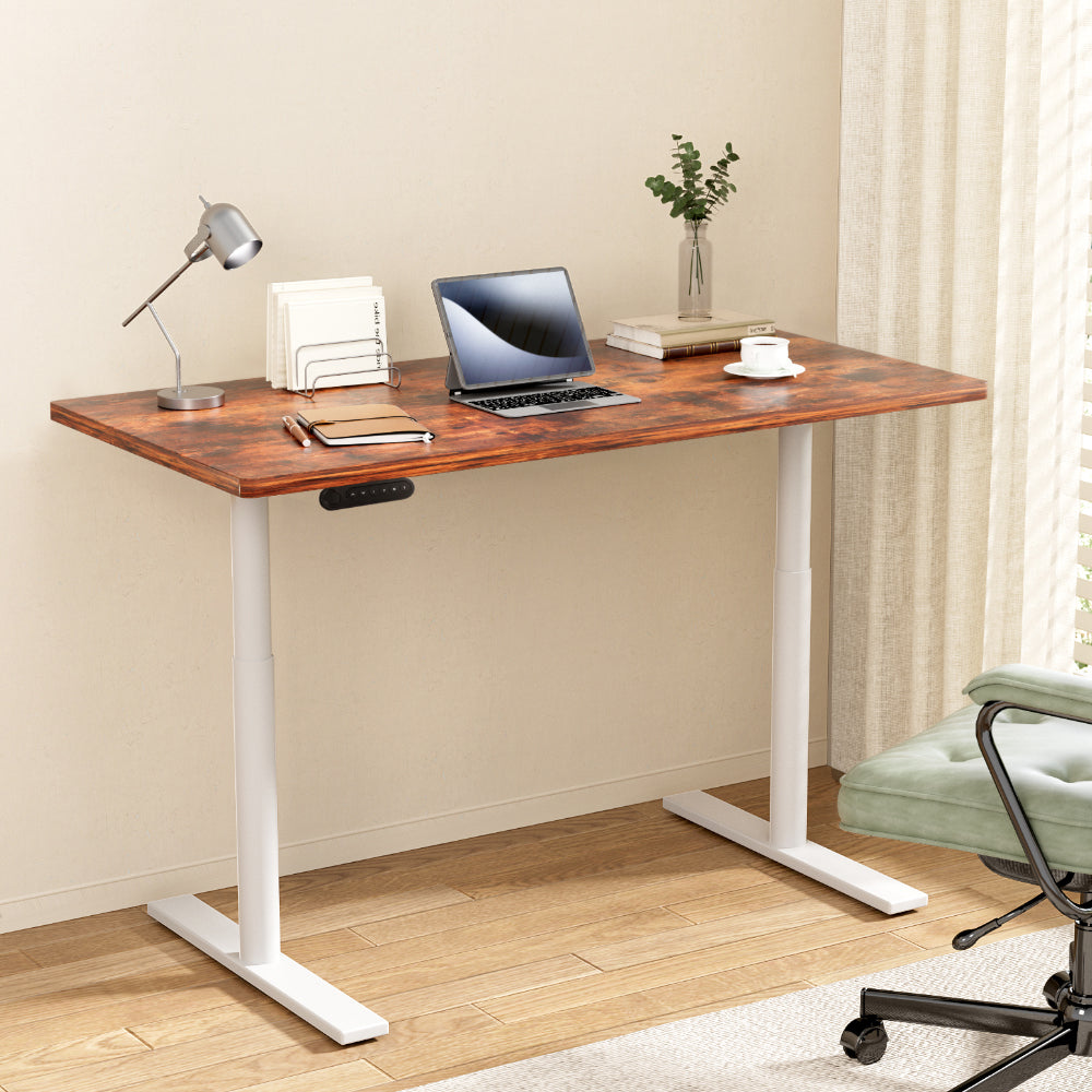 Artiss Standing Desk Motorised Electric Dual Motor 120CM Rustic Brown