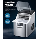 Devanti Commercial Portable Ice Maker – 3.2L Countertop Ice Cube Machine