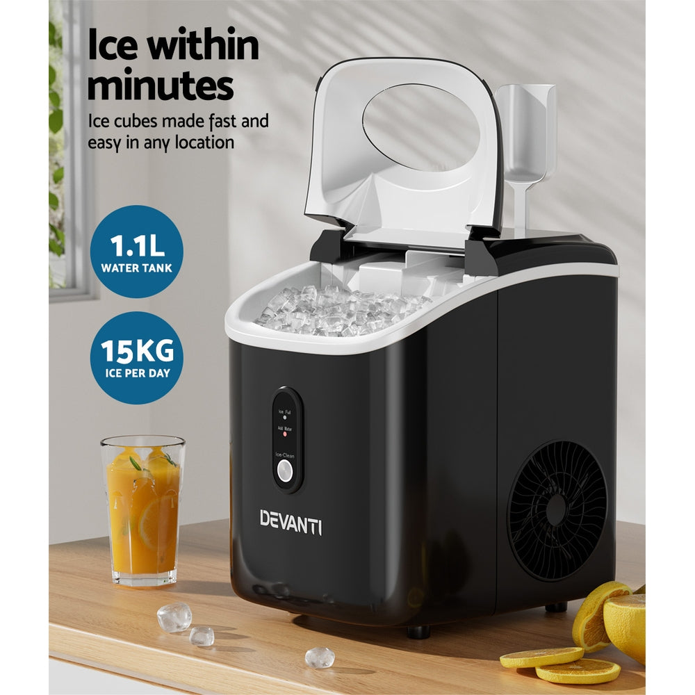 Compact Nugget Ice Maker Machine - 15kg Daily Capacity