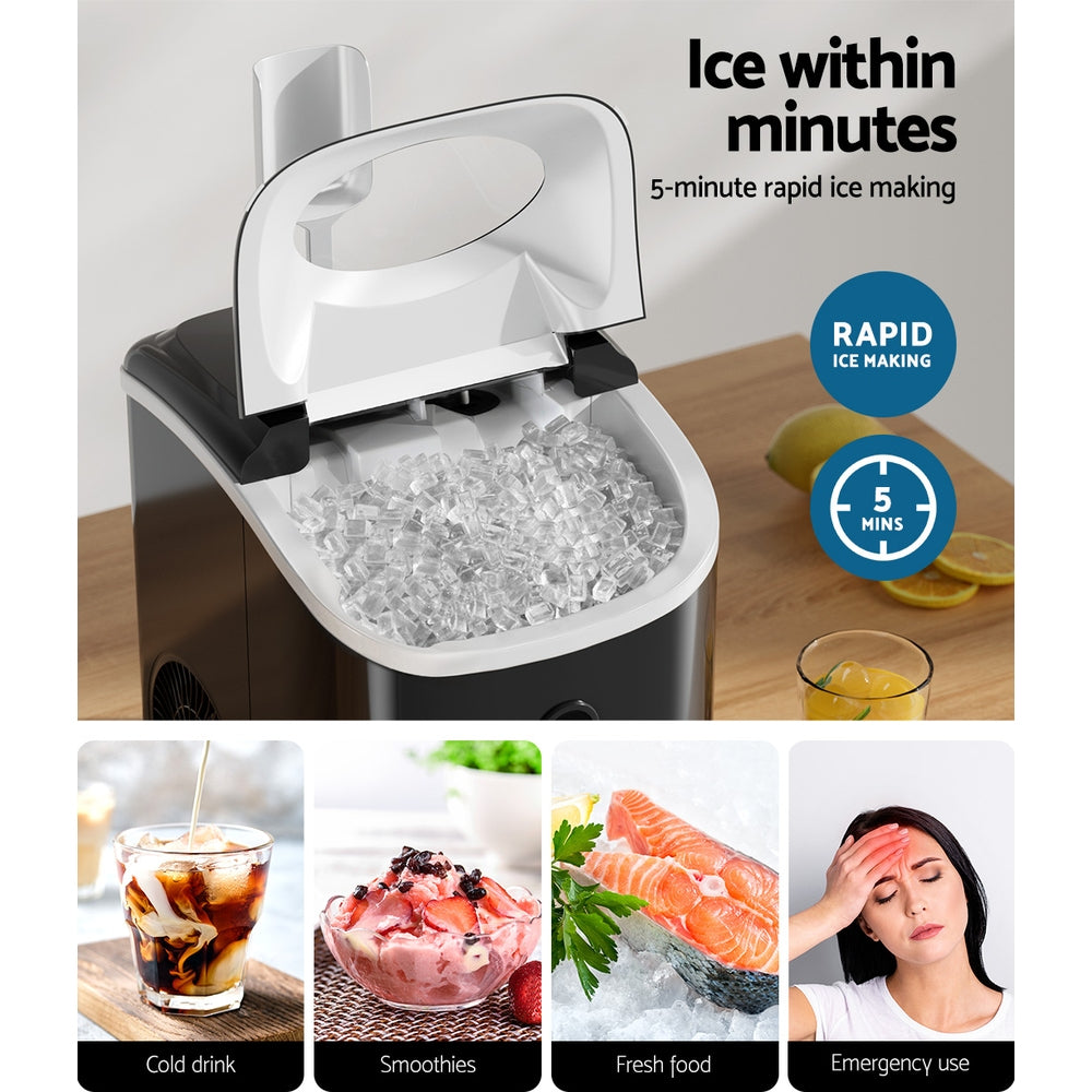 Compact Nugget Ice Maker Machine - 15kg Daily Capacity